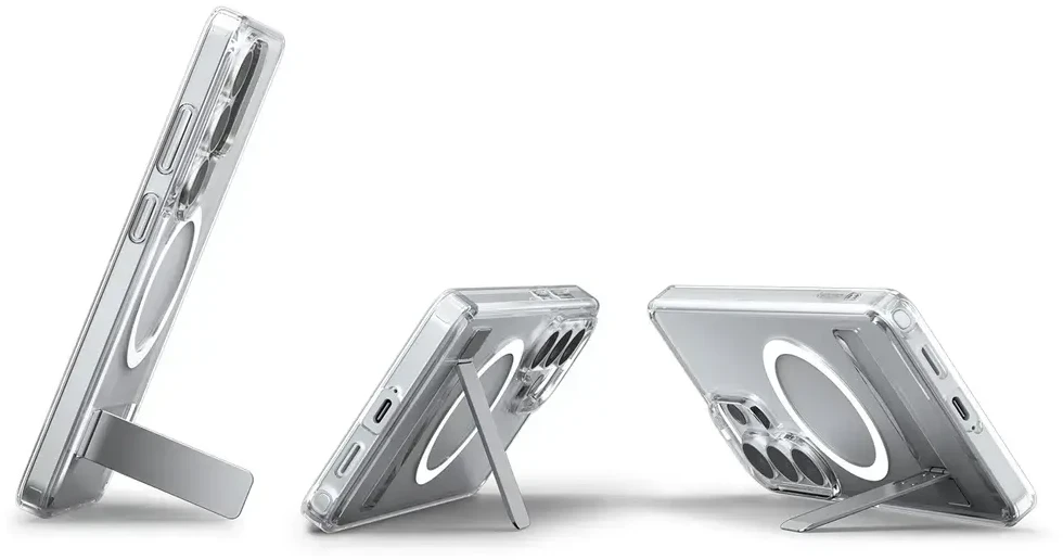 Spigen Ultra Hybrid S Mag MagSafe dėklas skirtas Samsung Galaxy S26 Ultra – Clear and Baltas