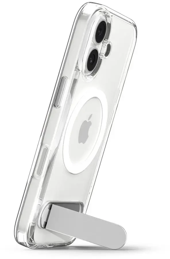 Spigen „Ultra Hybrid S“ telefono dėklas su MagSafe palaikymu, skirtas Apple iPhone 17, permatomas