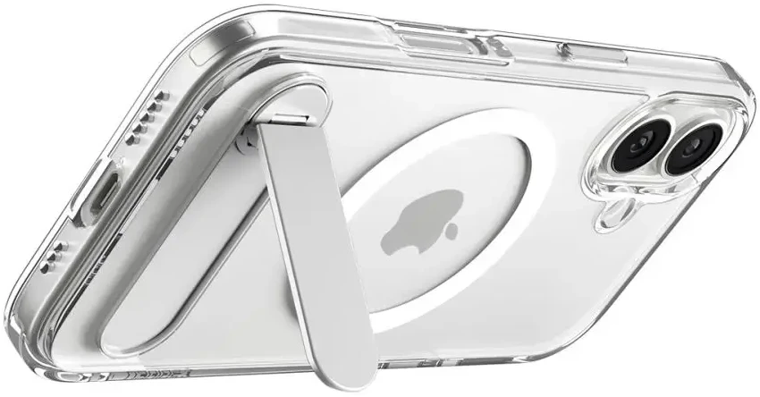 Spigen „Ultra Hybrid S“ telefono dėklas su MagSafe palaikymu, skirtas Apple iPhone 17, permatomas