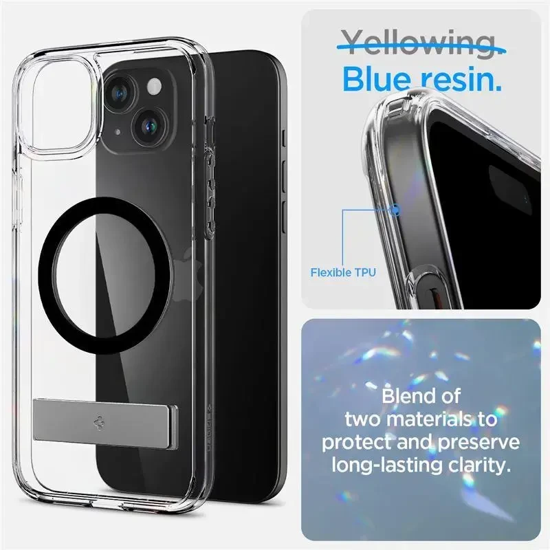 Spigen Ultra Hybrid S (MagFit) dėklas skirtas Apple iPhone 15 Plus, spalva - Crystal Clear