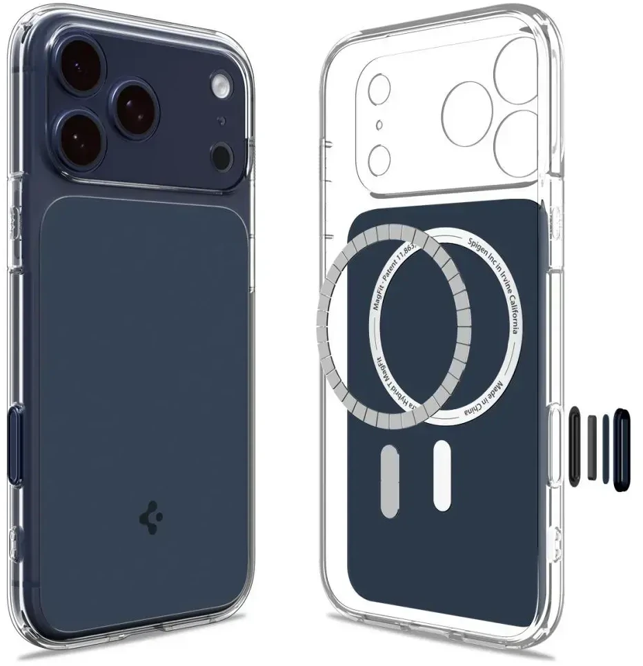 Spigen Ultra Hybrid „T“ Mag telefono dėklas su MagSafe palaikymu, skirtas iPhone 17 Pro, mėlynas