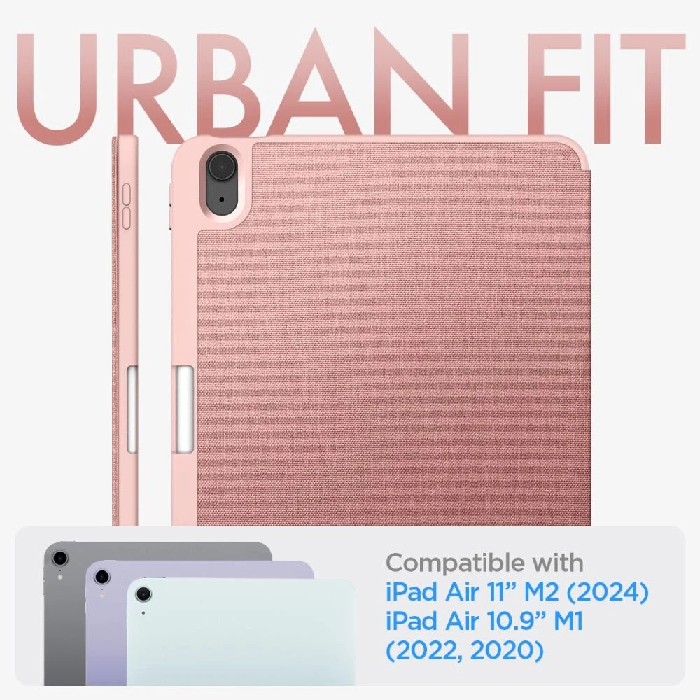 „Spigen Urban Fit“ dėklas Apple iPad Air 11 M3 2025 / M2 2024 / Apple iPad Air 10.9 5-4 kartos 2022-2020 rožinio aukso spalvos