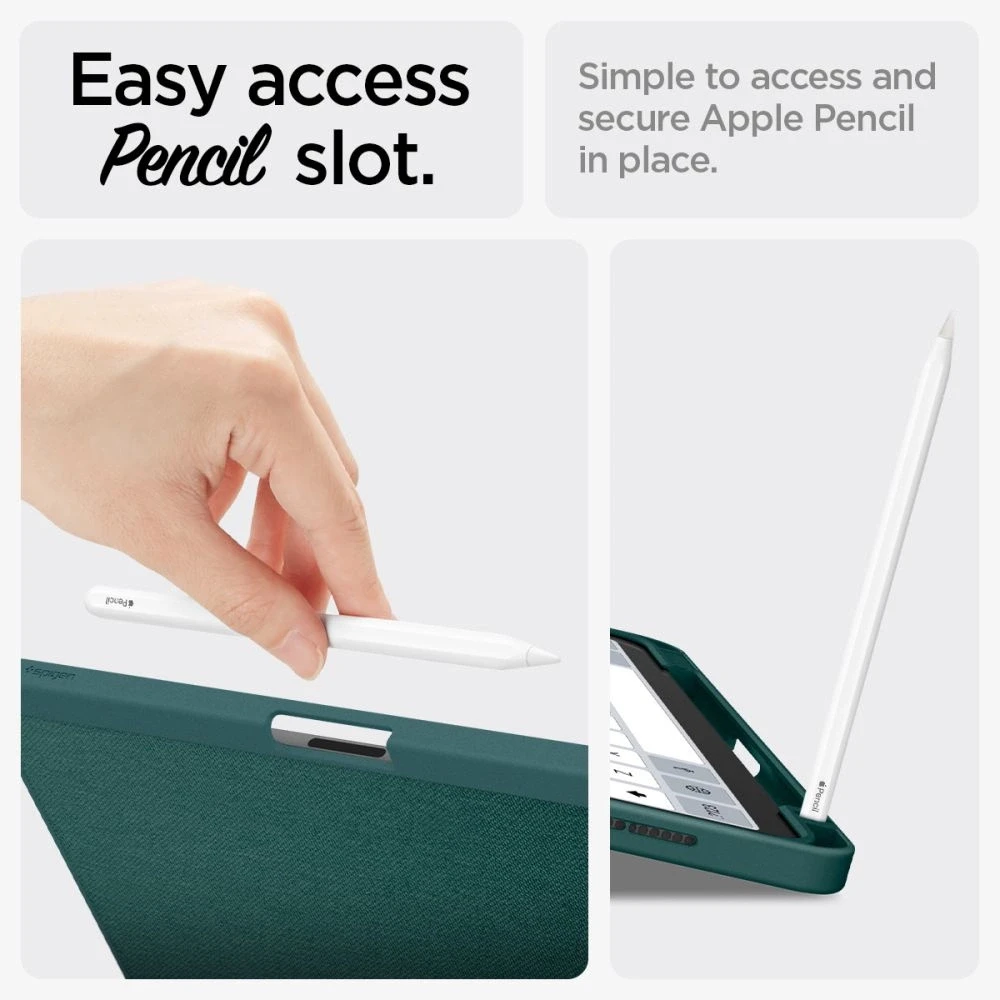 Spigen Urban Fit – dėklas skirtas Apple iPad Air 11 M3 2025 / M2 2024 / Apple iPad Air 10.9 5th-4th gen. 2022-2020 Midnight Žalias