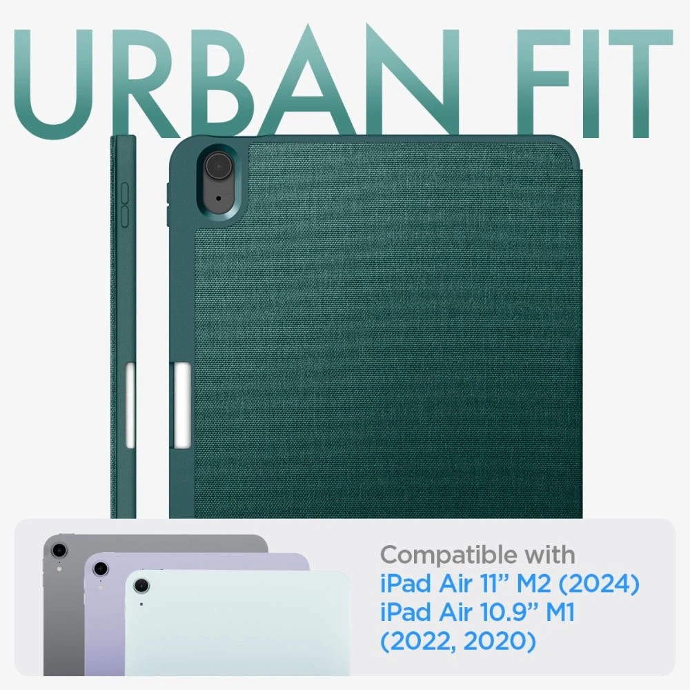 Spigen Urban Fit – dėklas skirtas Apple iPad Air 11 M3 2025 / M2 2024 / Apple iPad Air 10.9 5th-4th gen. 2022-2020 Midnight Žalias