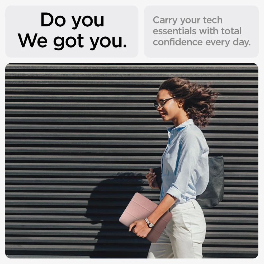 „Spigen Urban Fit“ dėklas Apple iPad Air 11 M3 2025 / M2 2024 / Apple iPad Air 10.9 5-4 kartos 2022-2020 rožinio aukso spalvos
