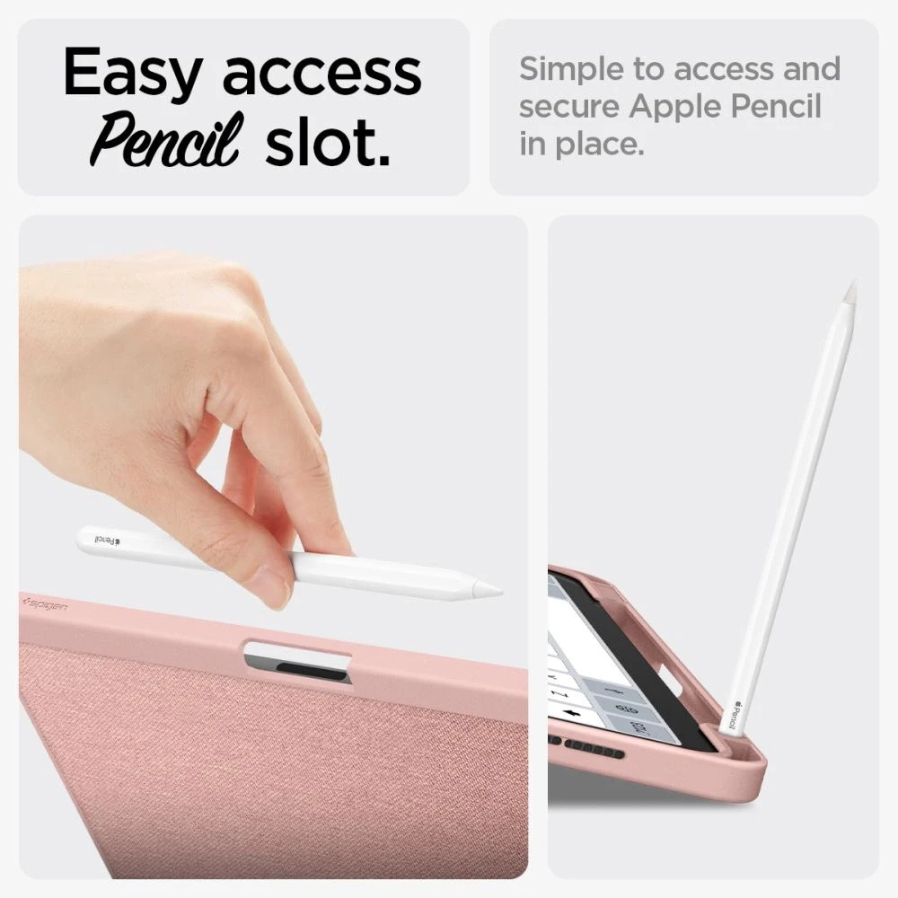 „Spigen Urban Fit“ dėklas Apple iPad Air 11 M3 2025 / M2 2024 / Apple iPad Air 10.9 5-4 kartos 2022-2020 rožinio aukso spalvos