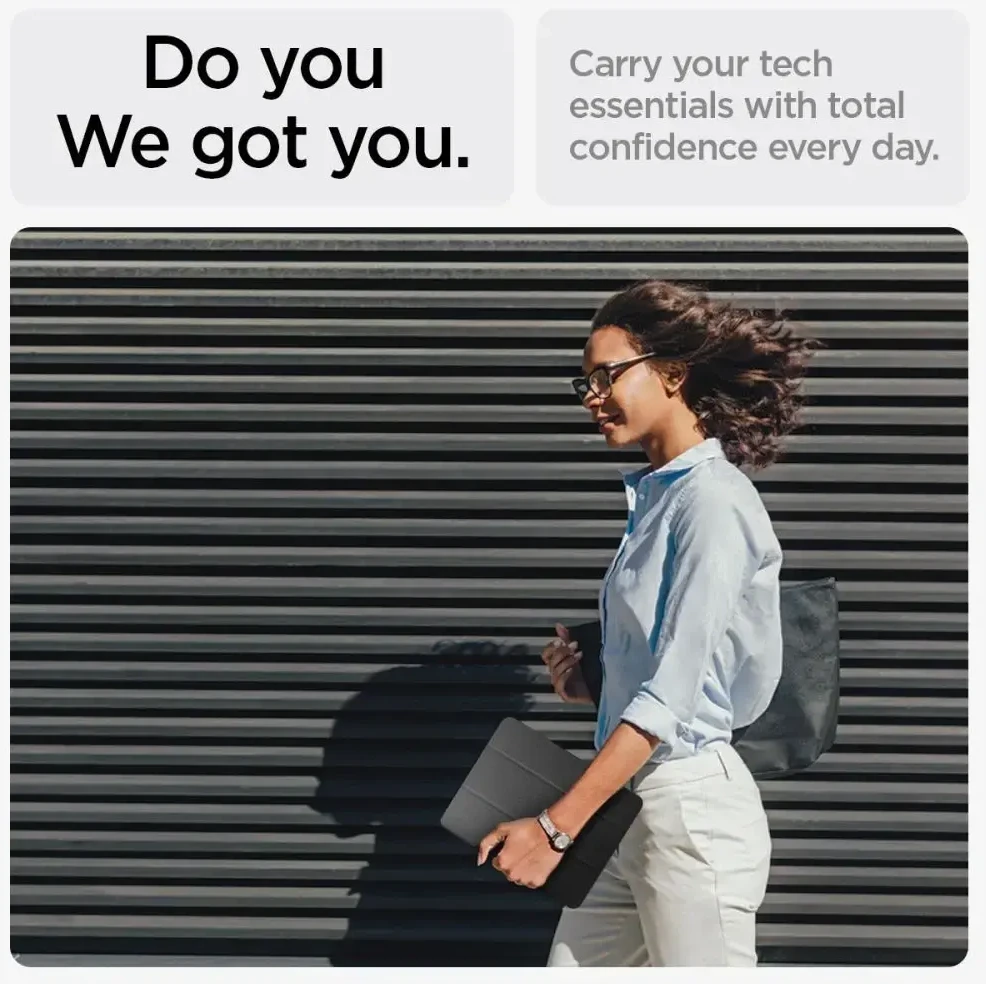 Spigen Urban Fit – dėklas skirtas iPad Air 13 M3 2025 / M2 2024 Juodas