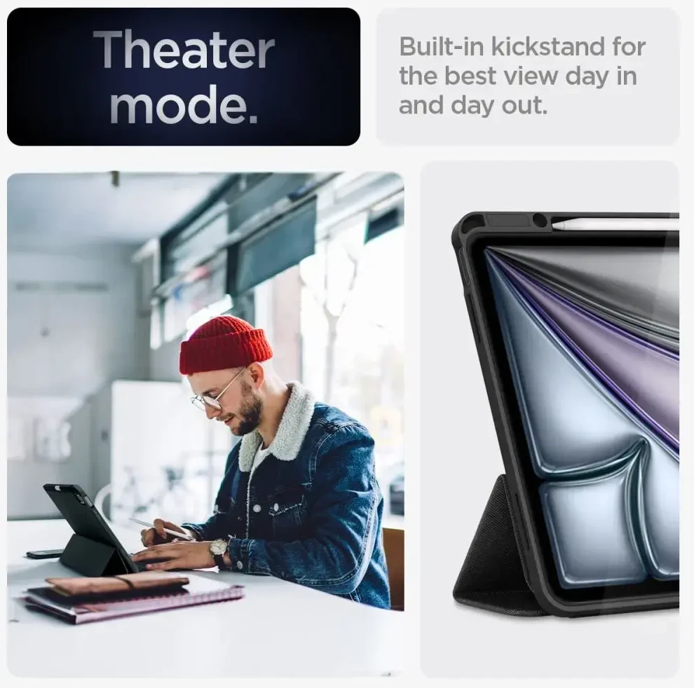 Spigen Urban Fit – dėklas skirtas iPad Air 13 M3 2025 / M2 2024 Juodas