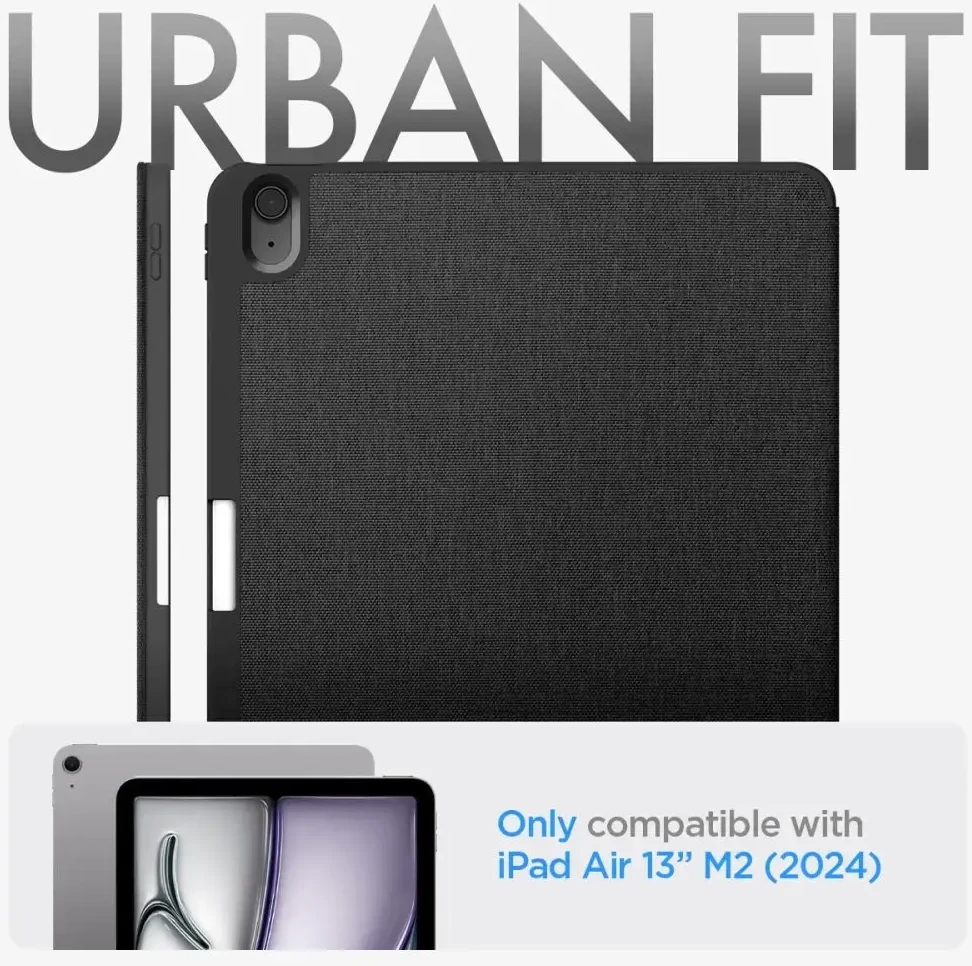 Spigen Urban Fit – dėklas skirtas iPad Air 13 M3 2025 / M2 2024 Juodas