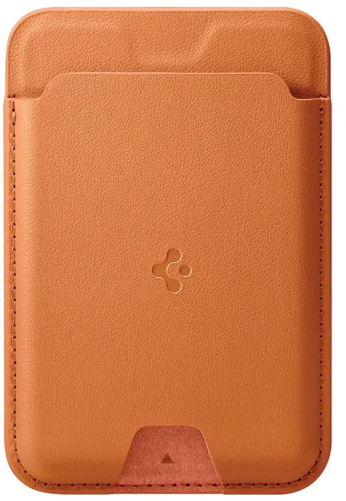 Dėklas Spigen Valentinus MagSafe Universal Magnetic Card Holder Metallic oranžinės spalvos