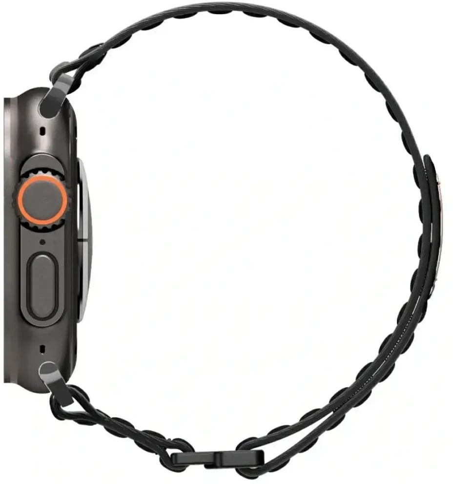 „Spigen Fabric Band“ apyrankė (su lipduku ir kilpa), juoda - Apple Watch 49mm/46mm/45mm/44mm
