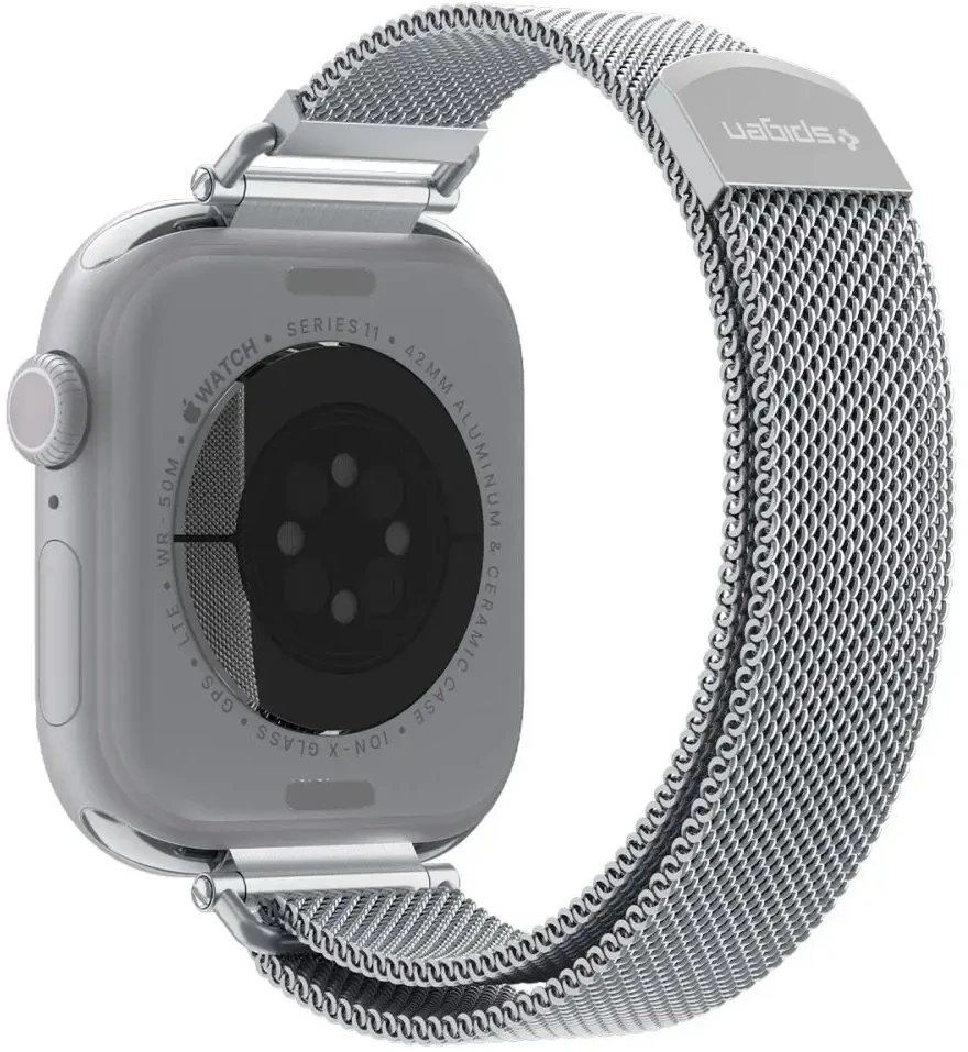 Spigen WBM4 apyrankė Apple Watch 8 / 9 / 10 / 11 / SE (40 / 41 / 42 MM) sidabro spalvos