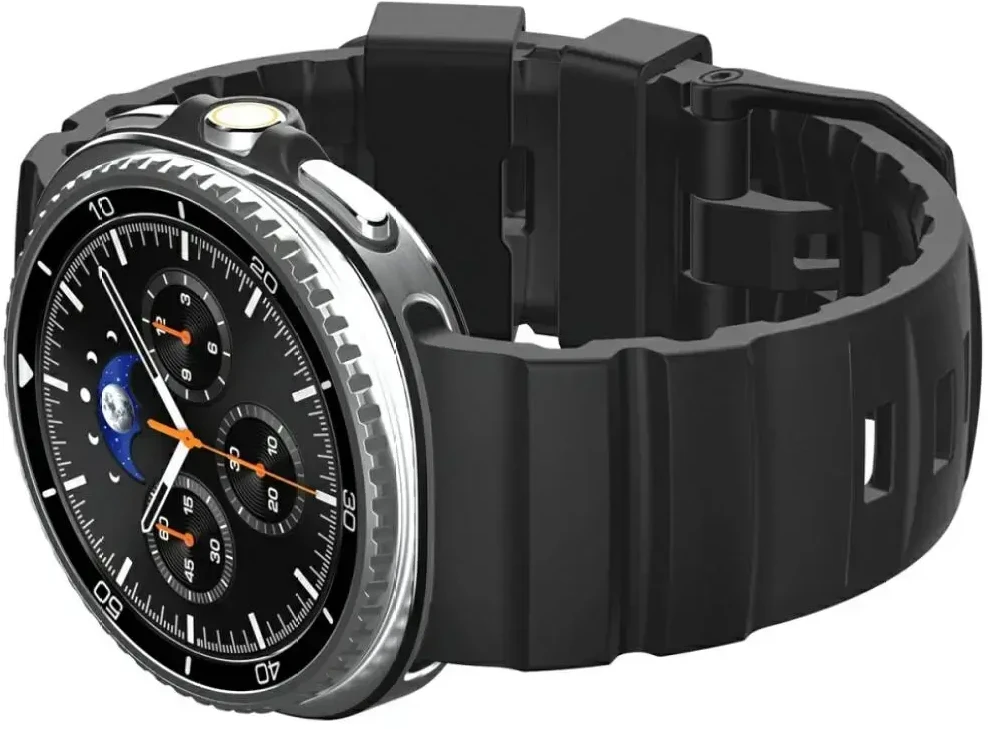 Spigen Silicone Band, juodas - Samsung Galaxy Watch 8 46mm/44mm/40mm