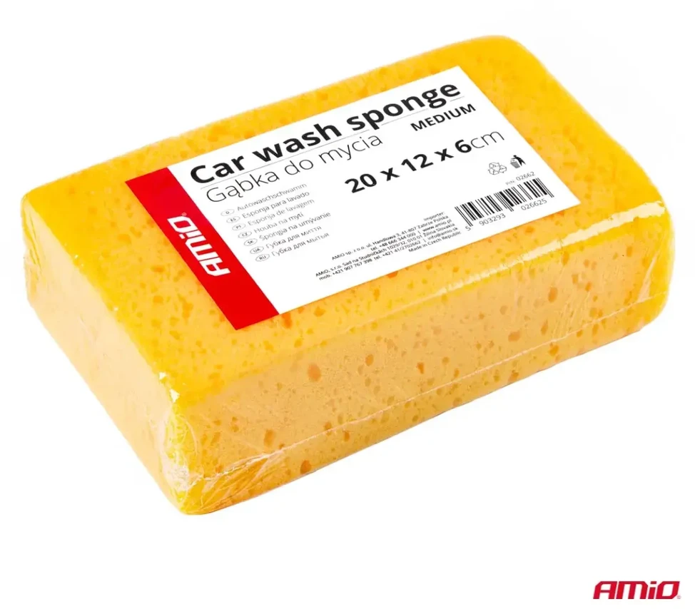 Automobilių plovimo kempinė, vidutinė, 20 x 12 x 6 cm, amio-02662