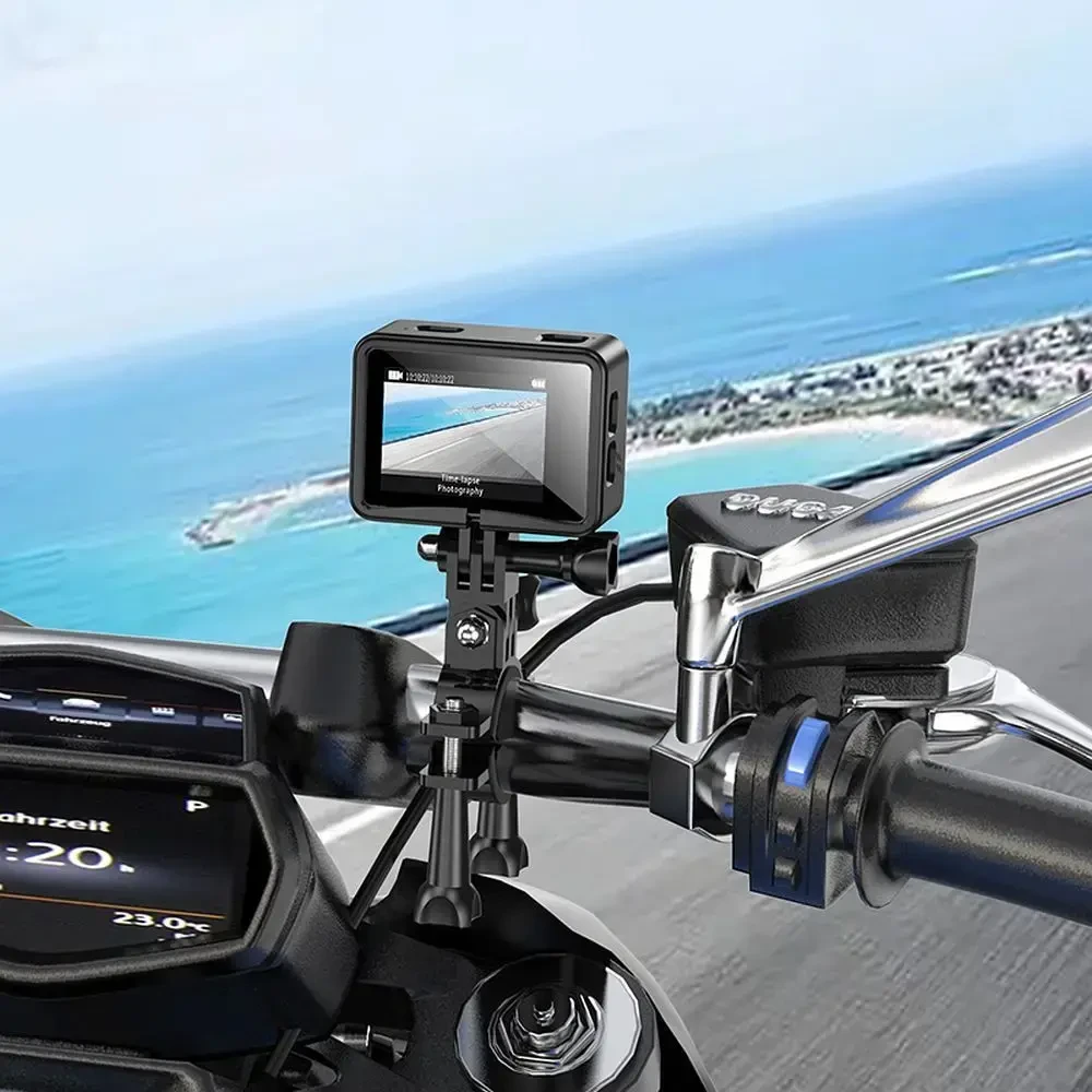 Sportinė kamera Hoco su dviem ekranais, 1,3" + 2" su stabilizatoriumi ir IPS matrica, 4K/30 kadrų per sekundę, DV102, juodas