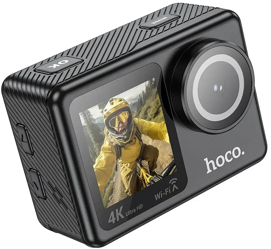 Sportinė kamera Hoco su dviem ekranais 1,3" + 2" 4K/30fps DV101 juodas