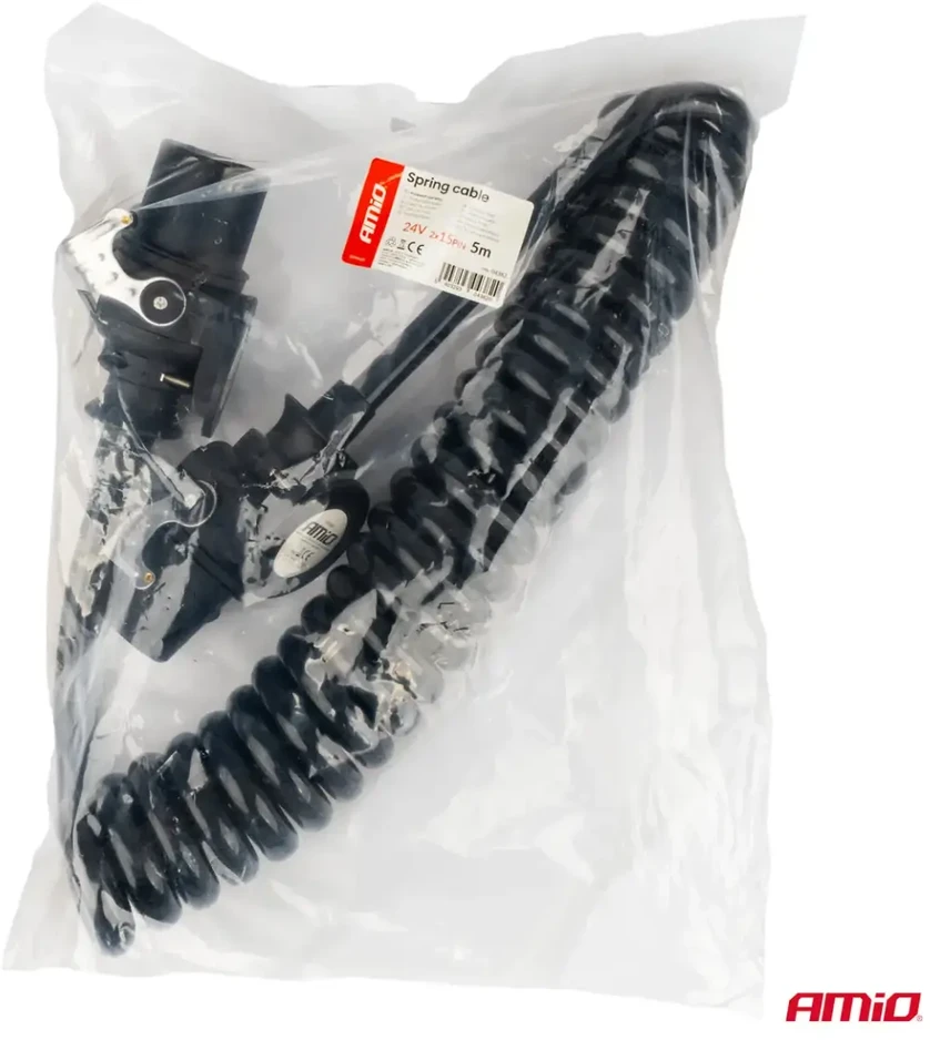 Amio Profesionalus spiralinis priekabos laidas 2x 15 PIN 5m 24V