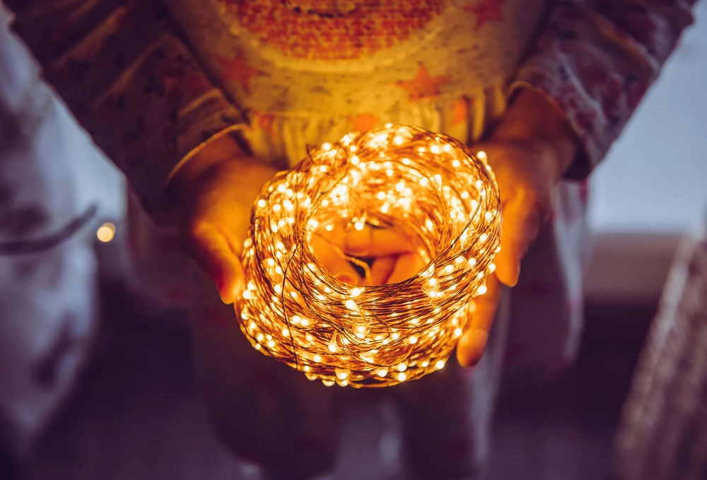 Springos Mikrolempų girlianda 10 LED, šilta balta