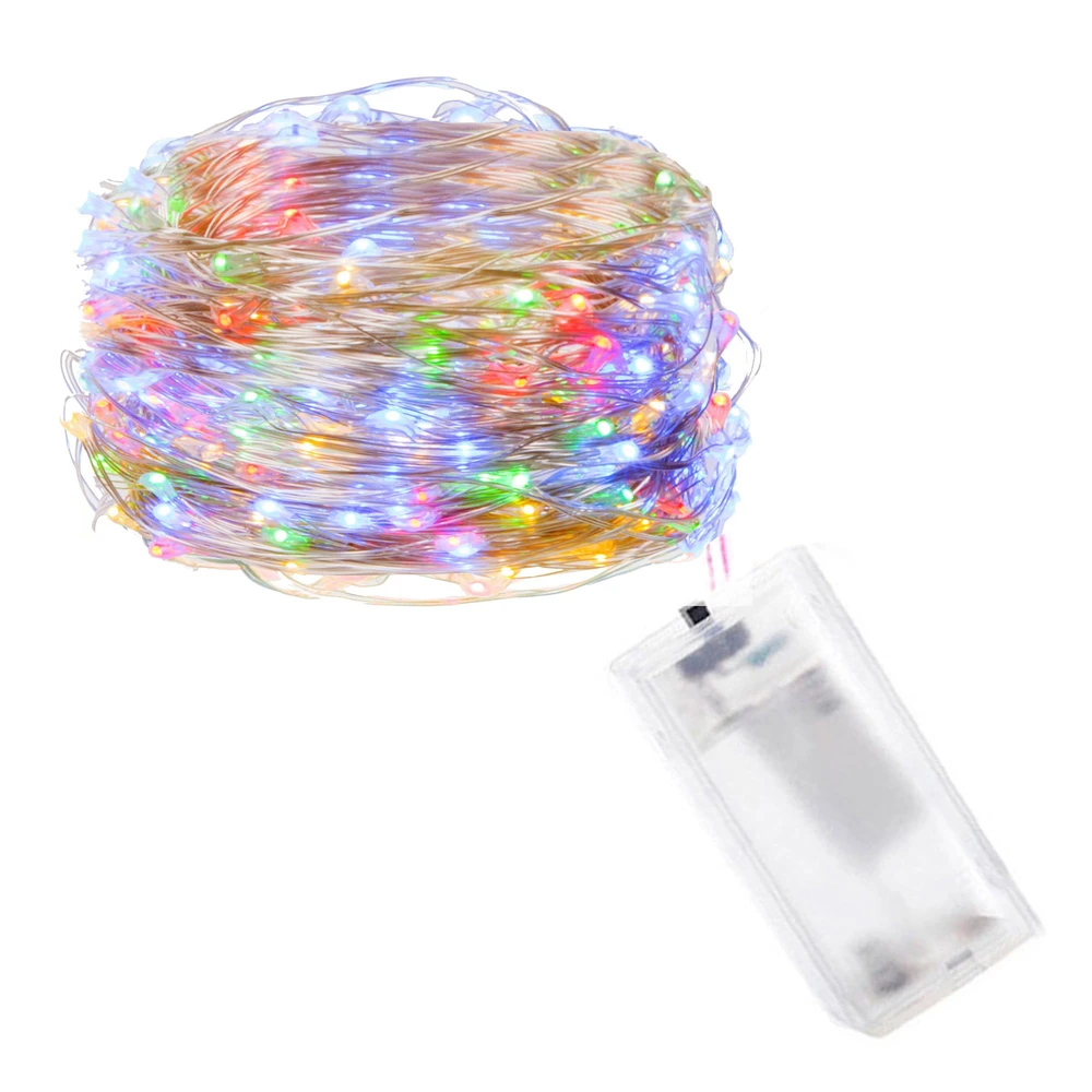 Springos Daugiaspalvės mikrolempučių girliandos su 10 LED diodų