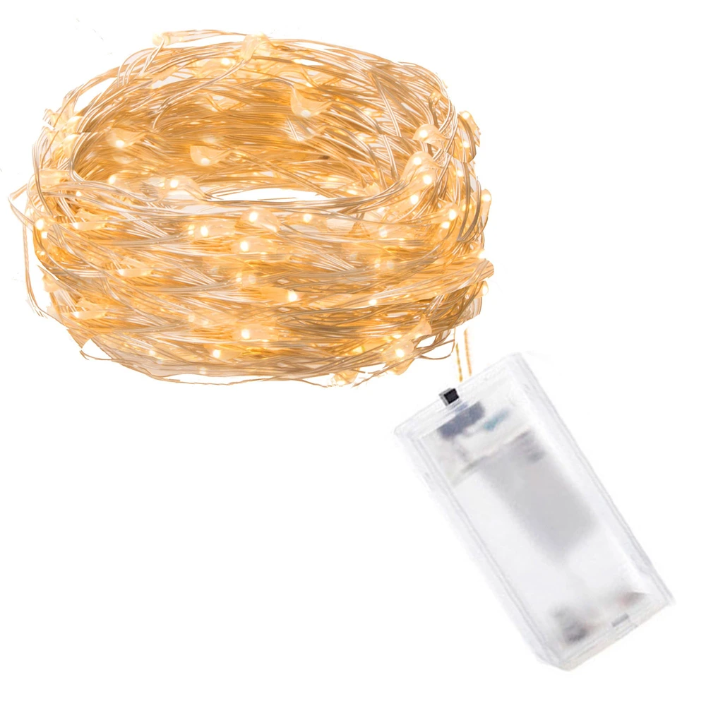 Springos Mikrolempų girlianda su 20 LED diodų, šilta balta šviesa, 9 m