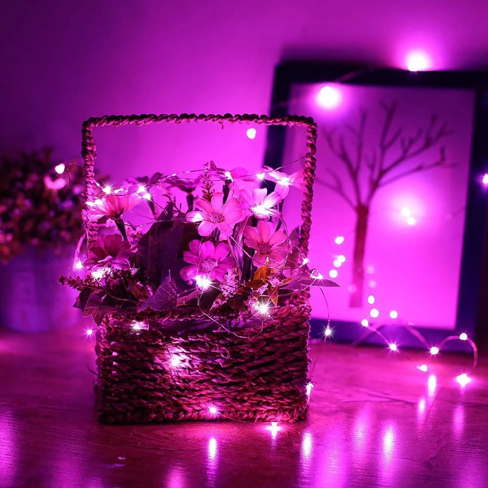 Springos Girlianda su 20 LED diodų, rožinė, 1,9 m