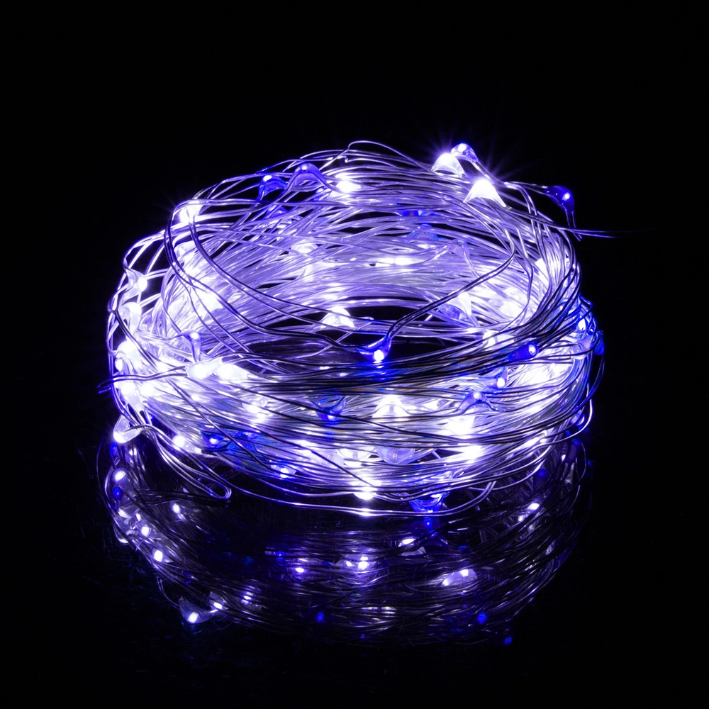 Springos 20 LED Mikrolempučių Girlianda, Šalta Balta + Mėlyna, 1,9 m