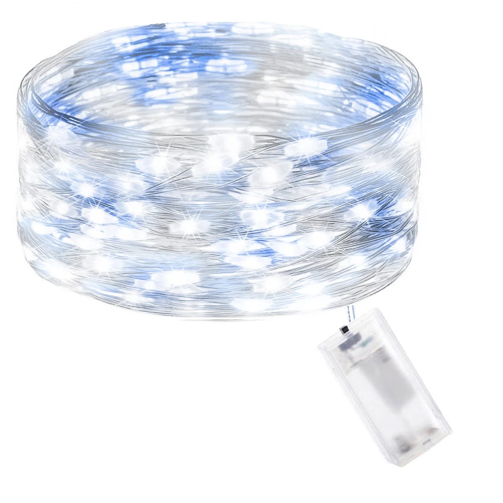 Springos 20 LED Mikrolempučių Girlianda, Šalta Balta + Mėlyna, 1,9 m