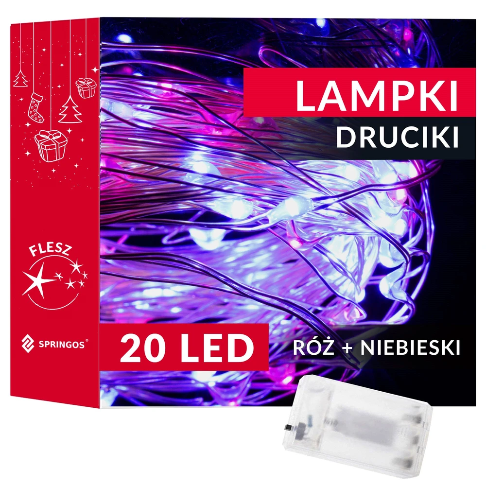 Springos Mikrolempučių girlianda su 20 LED diodų, 1,9 m