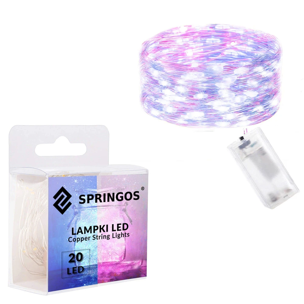 Springos Mikrolempučių girlianda su 20 LED diodų, 1,9 m