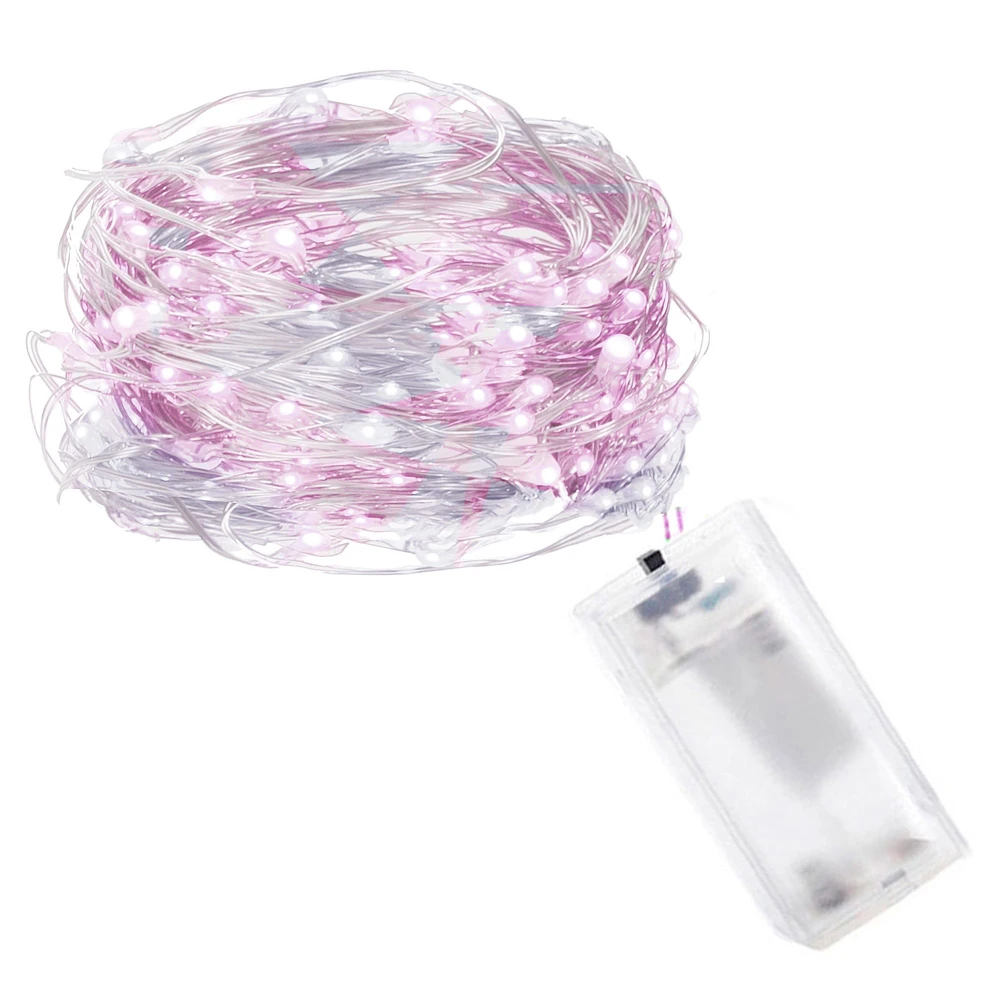 Springos Mikrolempų girlianda 20 LED, šalta balta ir rožinė, 1,9 m