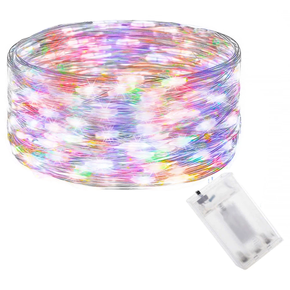 Springos Mikro LED lempų girlianda 50 LED, daugiaspalvė, 4,9 m