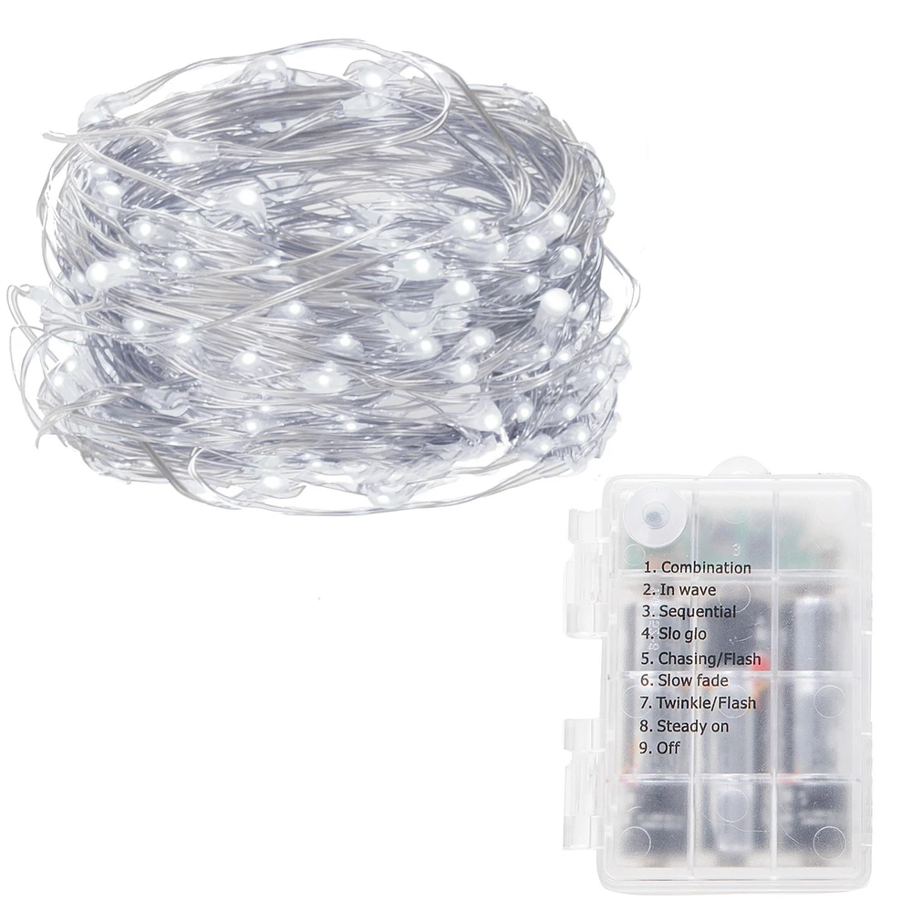 Springos Kalėdinės lemputės su šaltai balta šviesa, 100 LED, 9,9 m