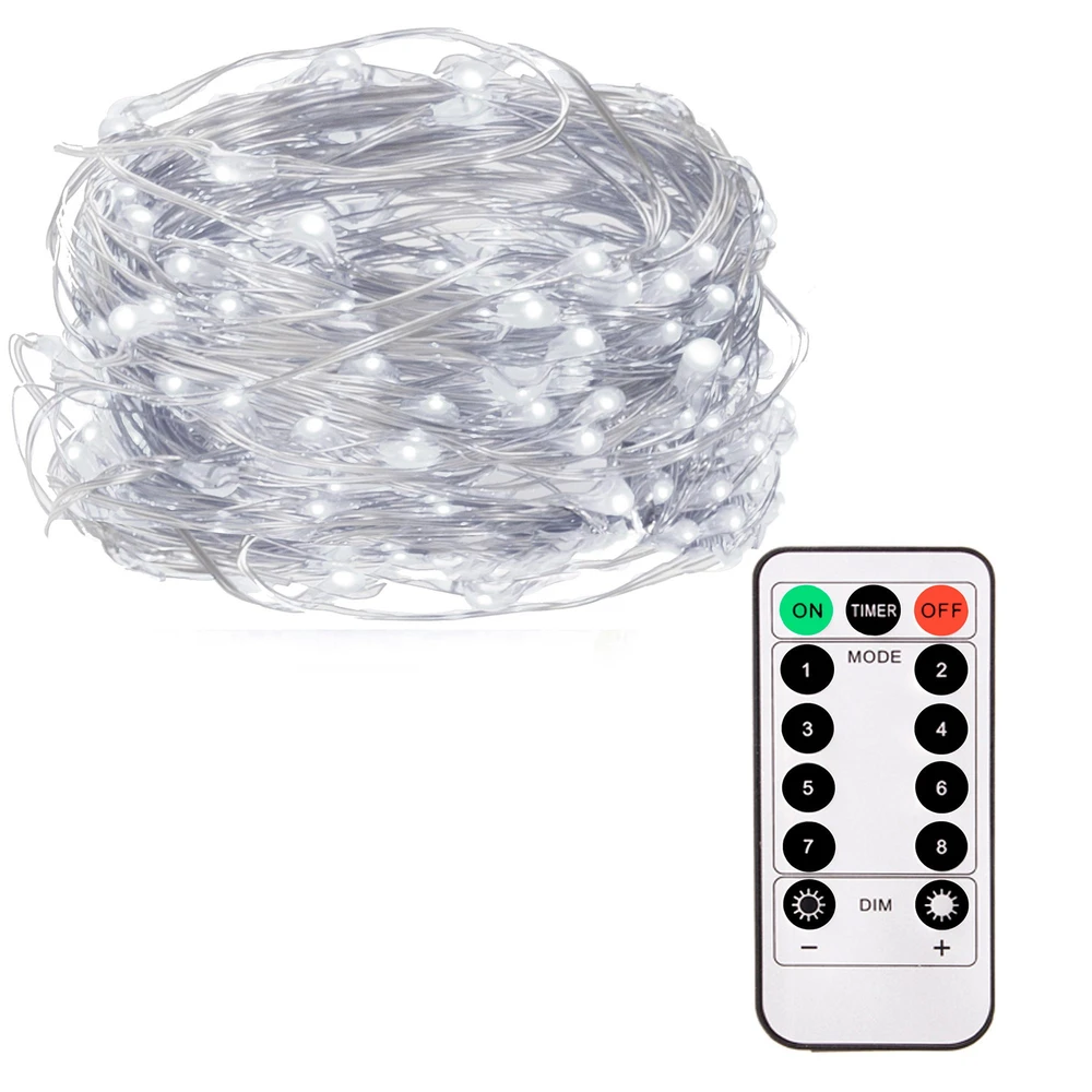 Springos Kalėdinės lemputės su šaltai balta šviesa, 100 LED, 9,9 m
