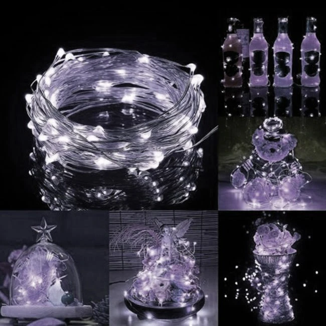 Springos Kalėdinės lemputės su šaltai balta šviesa, 100 LED, 9,9 m