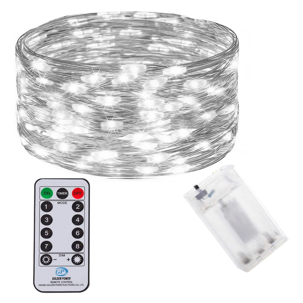 Springos Kalėdinės lemputės su šaltai balta šviesa, 100 LED, 9,9 m