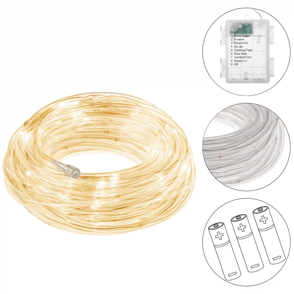 LED Kalėdinė girlianda Springos, 5,7 m, šilta balta, IP44