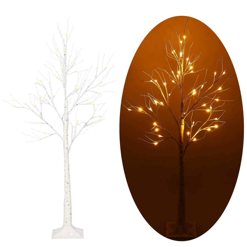 Dekoratyvinis beržo imitacijos medis Springos 180 cm su 96 LED