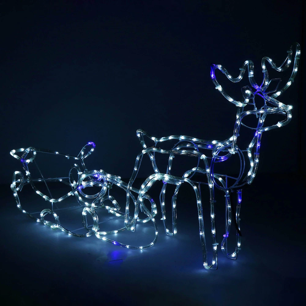 Springos Kalėdinis elnias su rogėmis, 288 LED