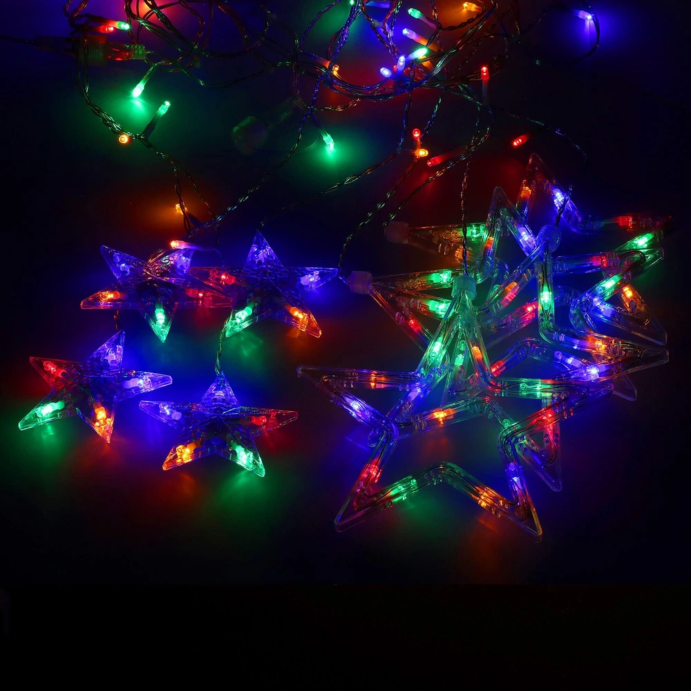 Girlianda Springos 92 LED Žvaigždžių Užuolaida su 8 Funkcijomis