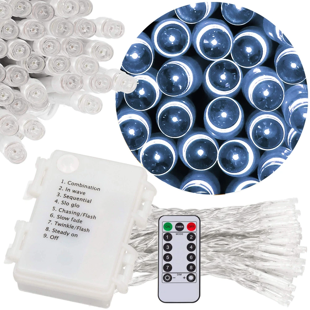 Springos LED šviesos girlianda CL4035, šalta balta, 100 diodų, 10,5 m