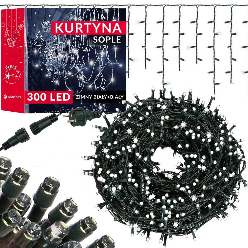 LED lempučių juosta Springos CL4038, 300 LED, 12 m, IP44