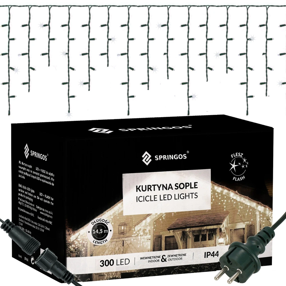 LED lempučių juosta Springos CL4038, 300 LED, 12 m, IP44