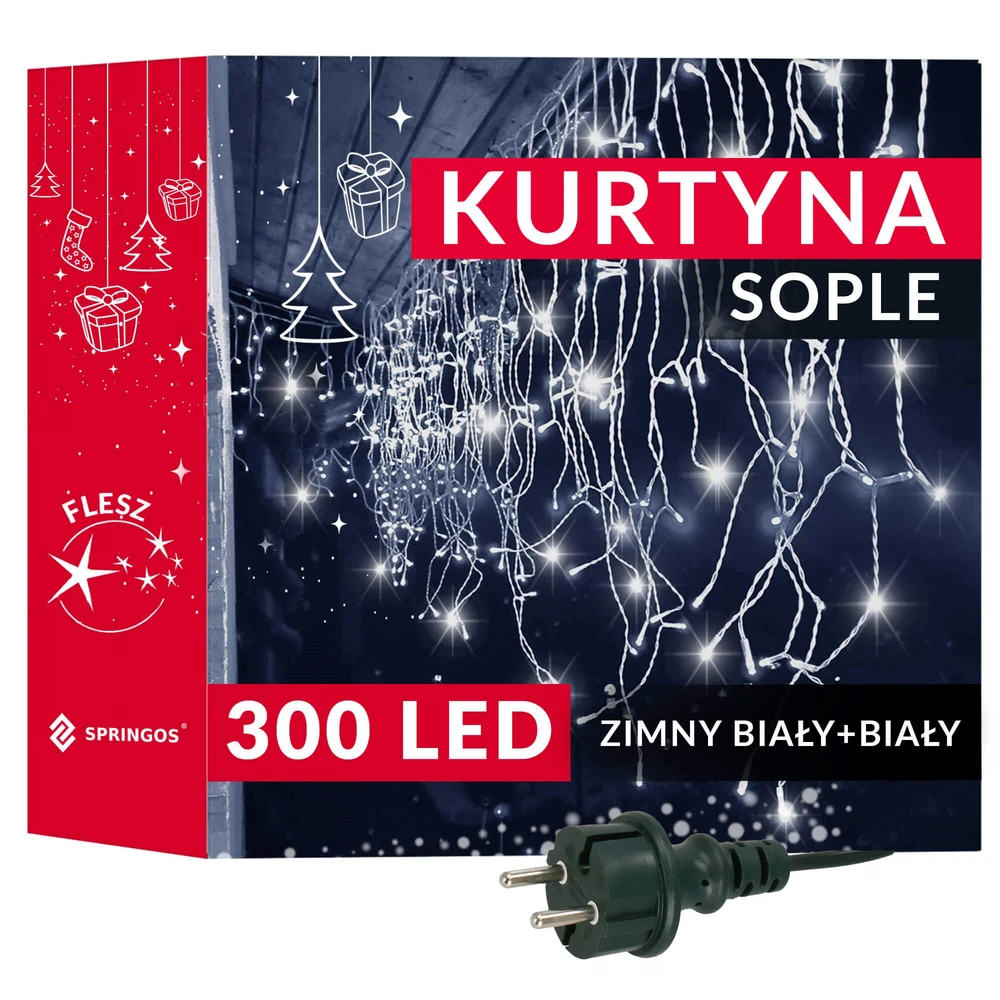 LED lempučių juosta Springos CL4038, 300 LED, 12 m, IP44