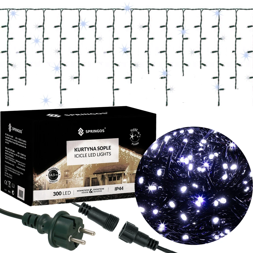 LED lempučių juosta Springos CL4038, 300 LED, 12 m, IP44