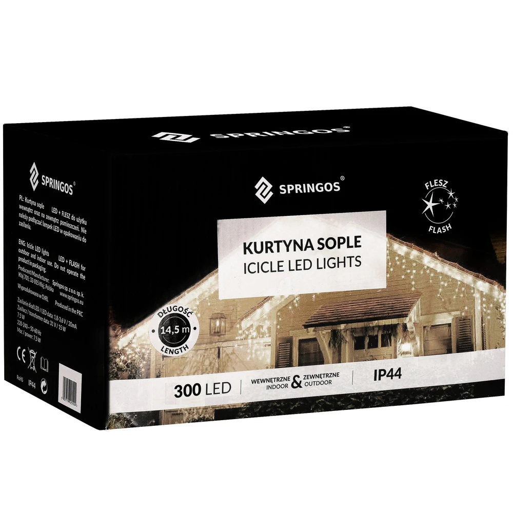 LED lempučių juosta Springos CL4038, 300 LED, 12 m, IP44