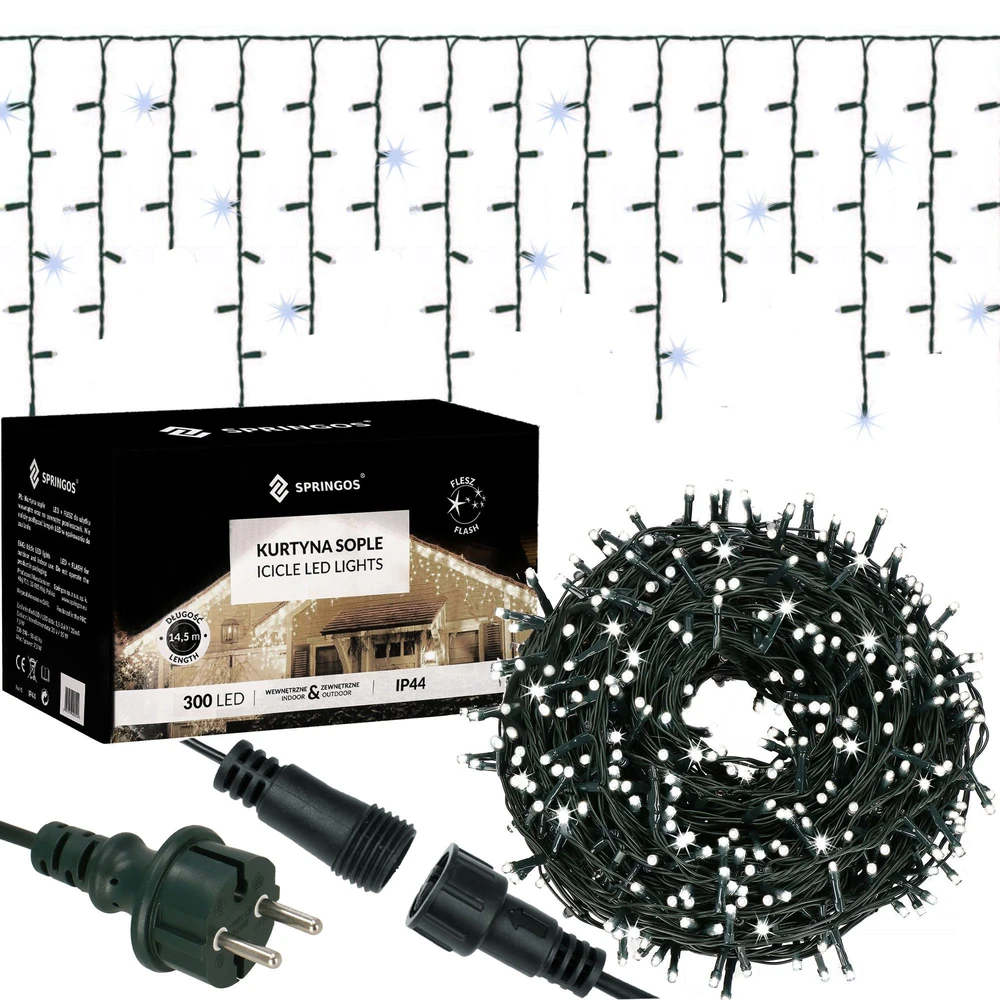 LED lempučių juosta Springos CL4038, 300 LED, 12 m, IP44