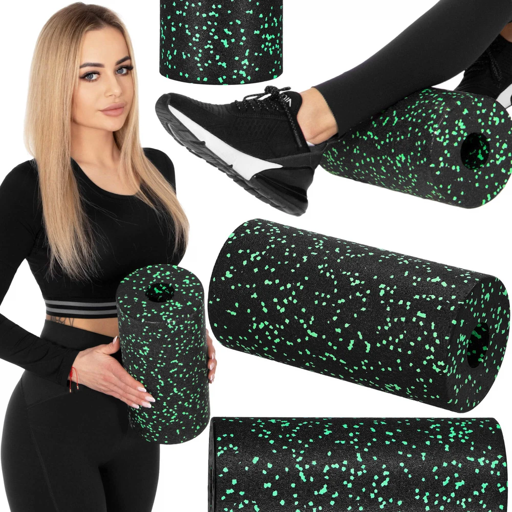 Masažinis volas SPRINGOS 33 cm Juodas-žalias