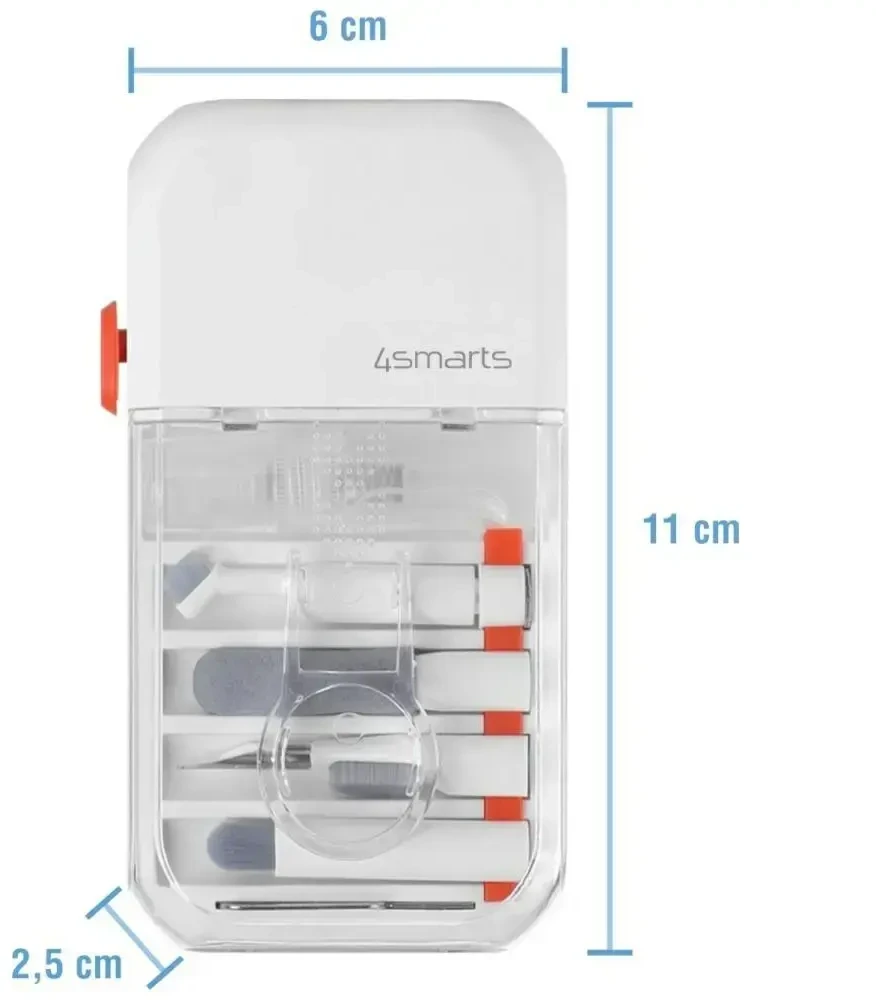 Valiklis Daugiafunkcis valymo rinkinys 4smarts 10in1 telefonams ir įrenginiams, baltas