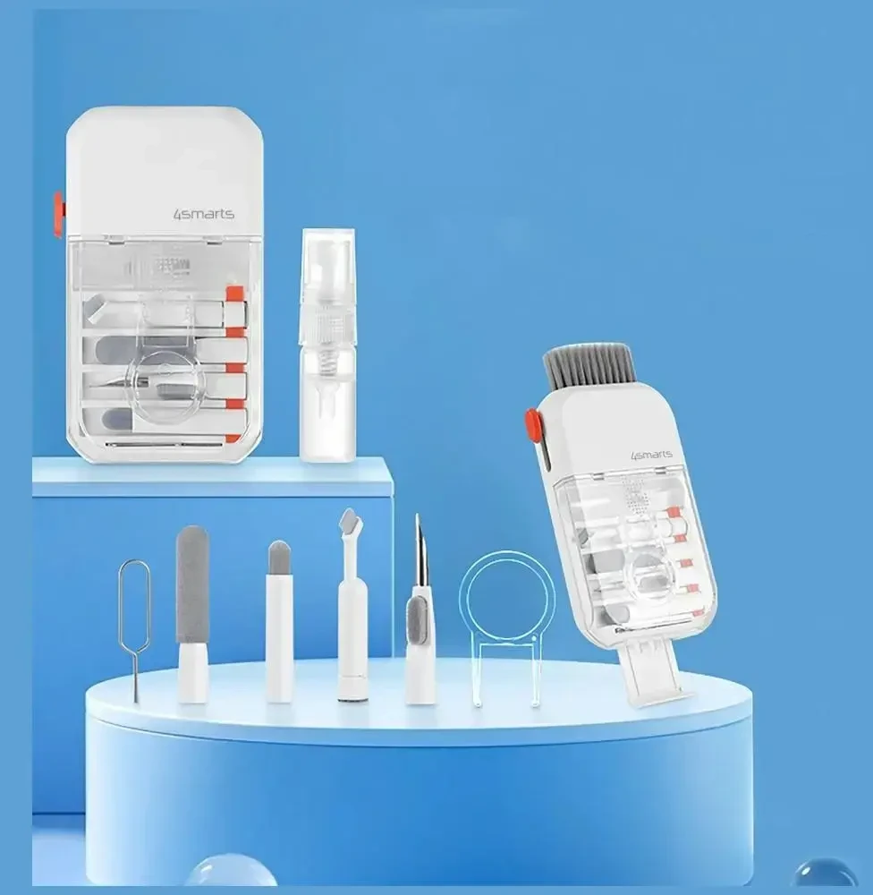 Valiklis Daugiafunkcis valymo rinkinys 4smarts 10in1 telefonams ir įrenginiams, baltas