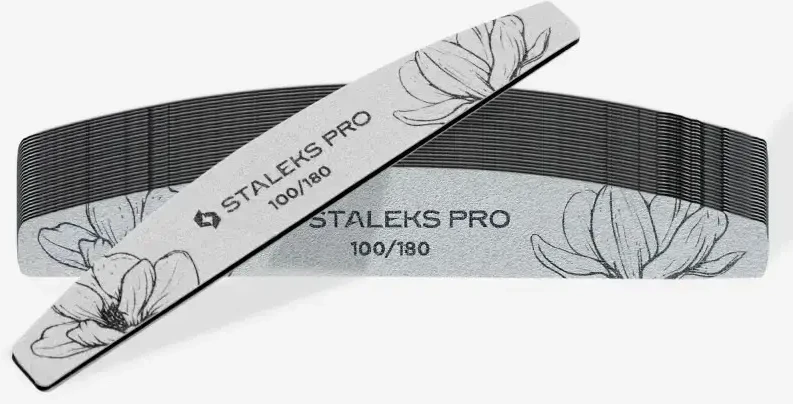 STALEKS Mineralinė nagų dildė Expert 40 100/180 (Crescent Mineral Nail File) 25 vnt.
